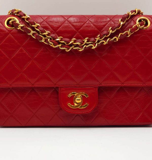 Chanel Timeless Classic Turn Lock Medium Double Flap with 24K GHW