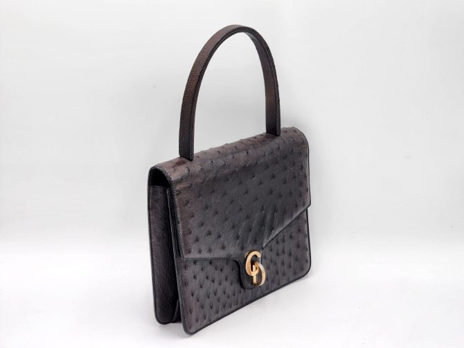 Christian Dior Diorever Rare Vintage Ostrich Top Handle Handbag - Image 2