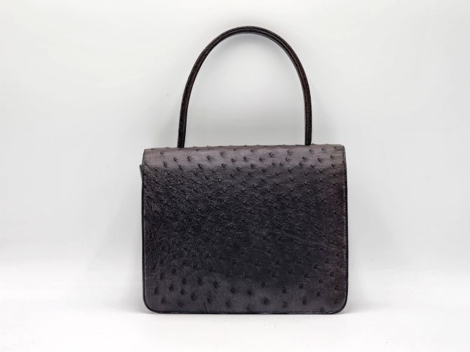 Christian Dior Diorever Rare Vintage Ostrich Top Handle Handbag - Image 4