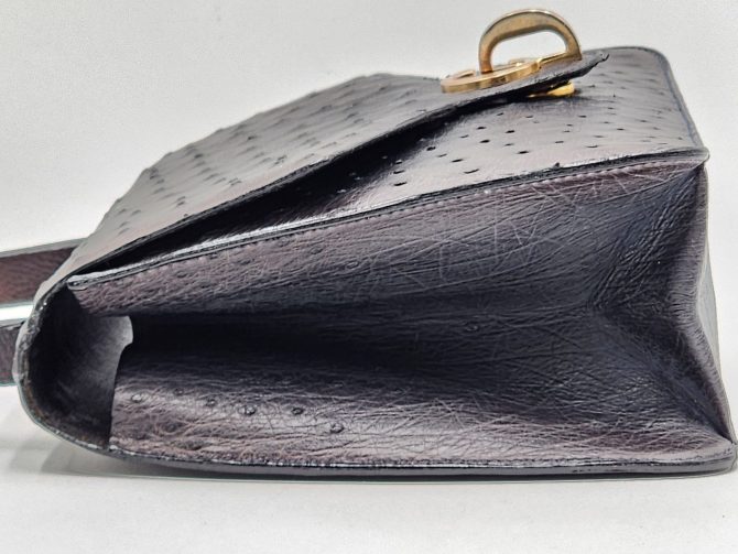 Christian Dior Diorever Rare Vintage Ostrich Top Handle Handbag - Image 5