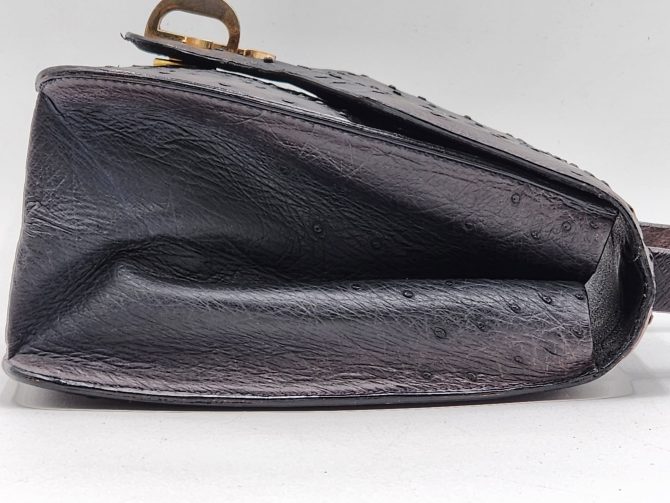 Christian Dior Diorever Rare Vintage Ostrich Top Handle Handbag - Image 6