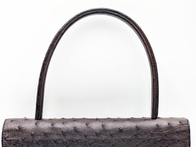 Christian Dior Diorever Rare Vintage Ostrich Top Handle Handbag - Image 8