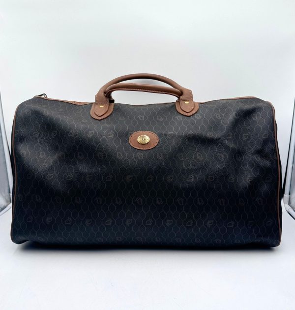 Christian Dior Vintage Large Honeycomb Duffel Boston Bag