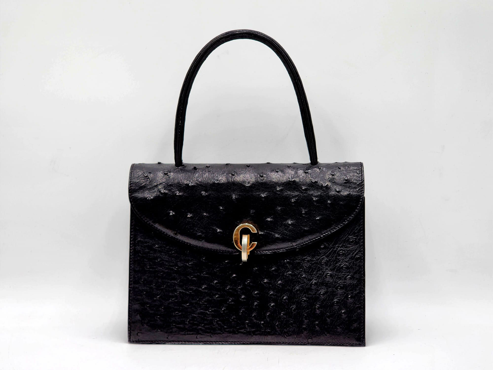 Christian Dior Diorever Vintage Ostrich Top Handle Handbag