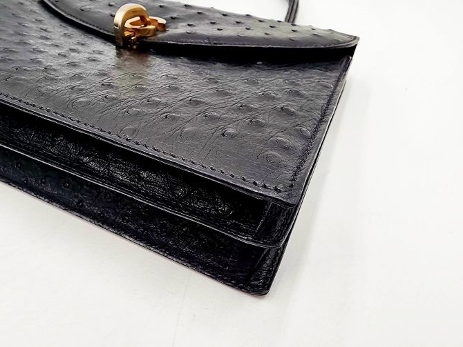 Christian Dior Diorever Vintage Ostrich Top Handle Handbag - Image 14