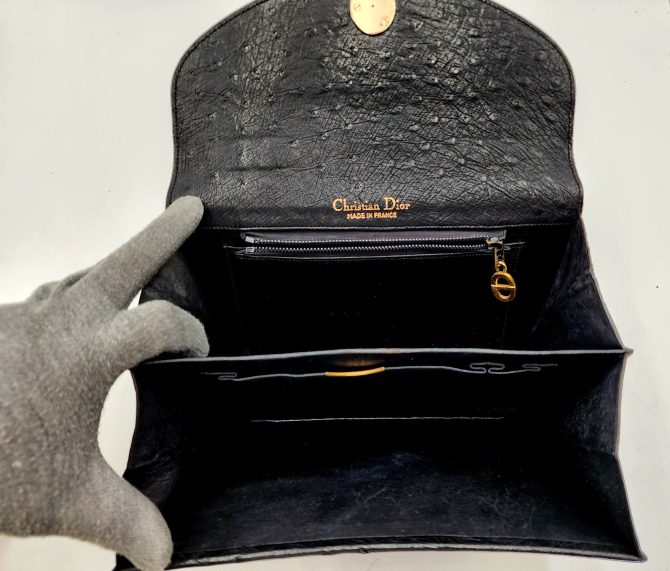 Christian Dior Diorever Vintage Ostrich Top Handle Handbag - Image 17