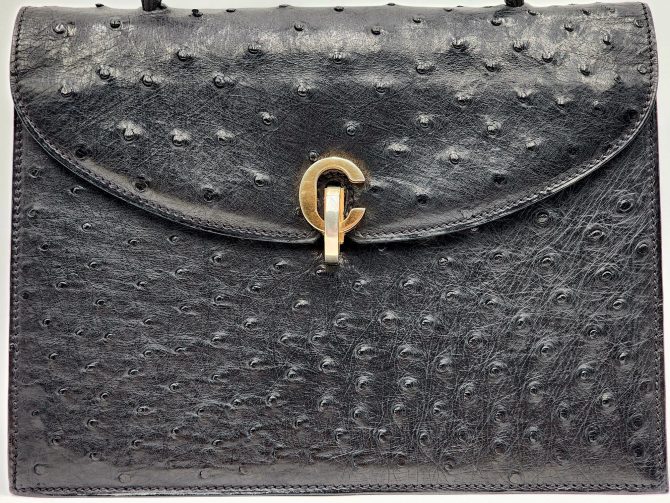Christian Dior Diorever Vintage Ostrich Top Handle Handbag - Image 2