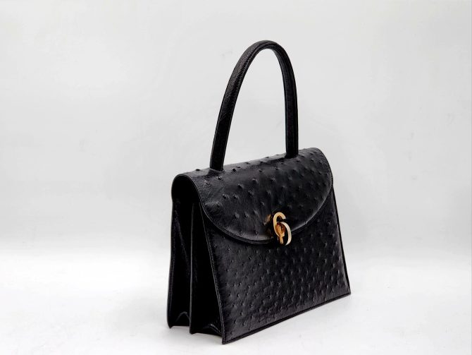 Christian Dior Diorever Vintage Ostrich Top Handle Handbag - Image 3