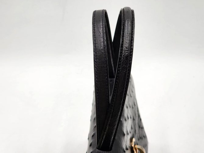 Christian Dior Diorever Vintage Ostrich Top Handle Handbag - Image 7