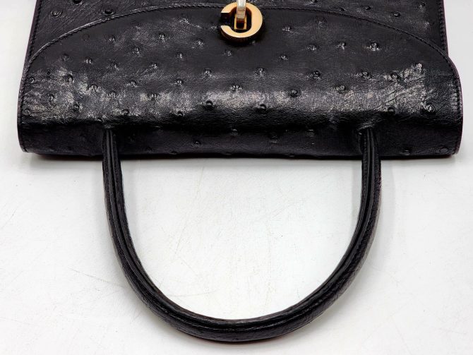Christian Dior Diorever Vintage Ostrich Top Handle Handbag - Image 8